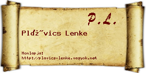 Plávics Lenke névjegykártya